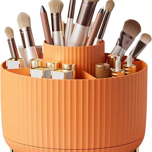 Organisateur de maquillage de grande capacité : rangement parfait pour coiffeuse et salle de bains