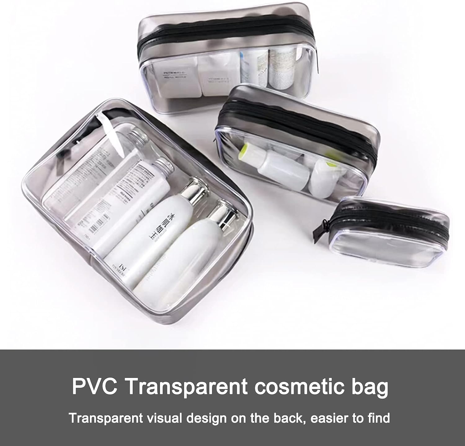 Trousse de toilette transparente : le compagnon idéal pour hommes, femmes et enfants en voyage Pochette étanche pour cosmétiques, pratique et élégante pour un rangement optimisé – Image 4