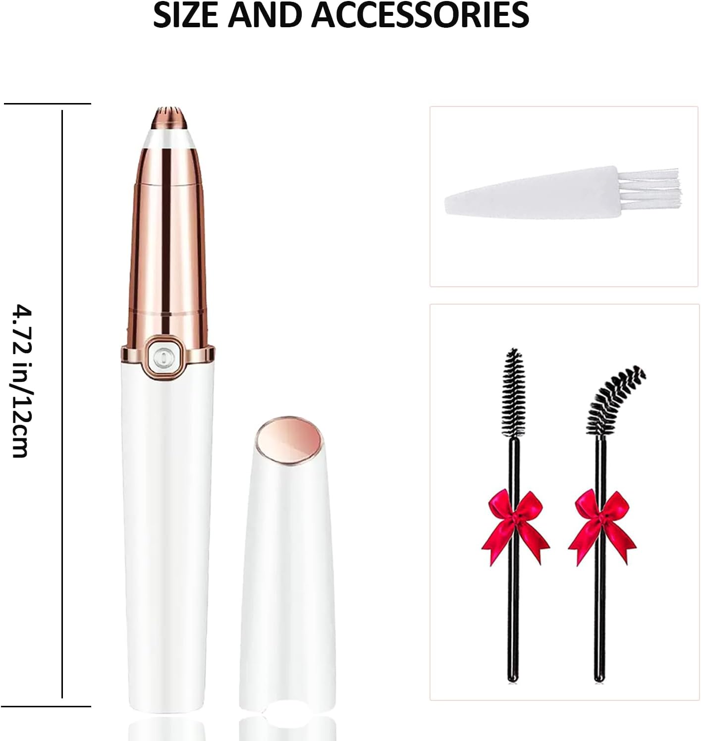 Épilateur à sourcils : épilation améliorée et sans douleur pour homme et femme Tondeuse personnelle élégante pour lèvres supérieures, nez, sourcils, bras et jambes – Image 7
