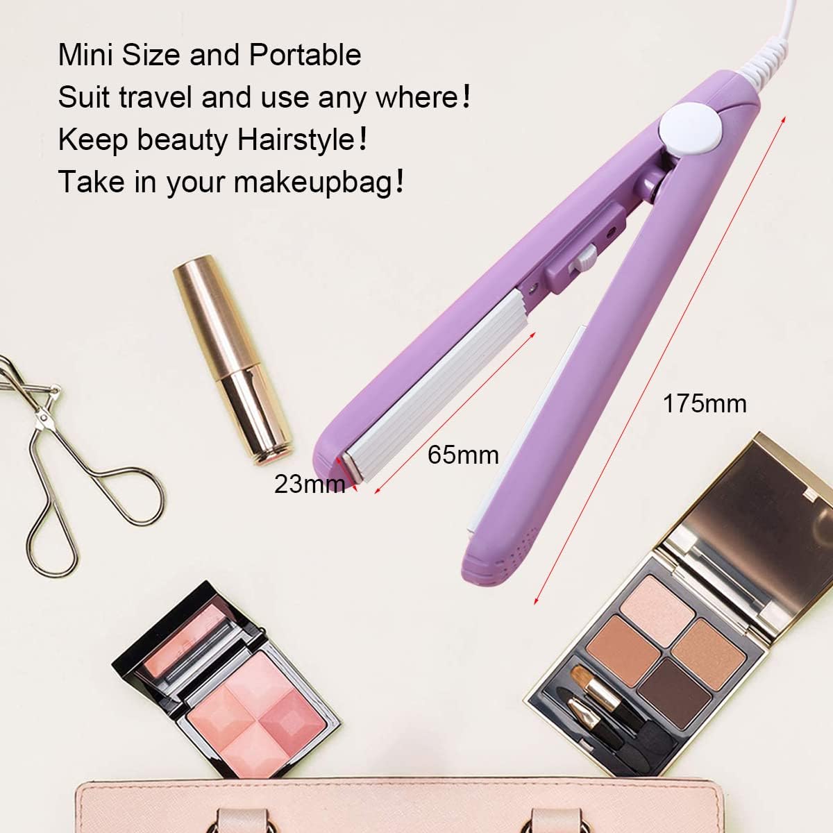 Fer à lisser 2 en 1 : lisseur et fer à friser mini en céramique pour tous types de cheveux, idéal pour les voyages et les franges – Image 2