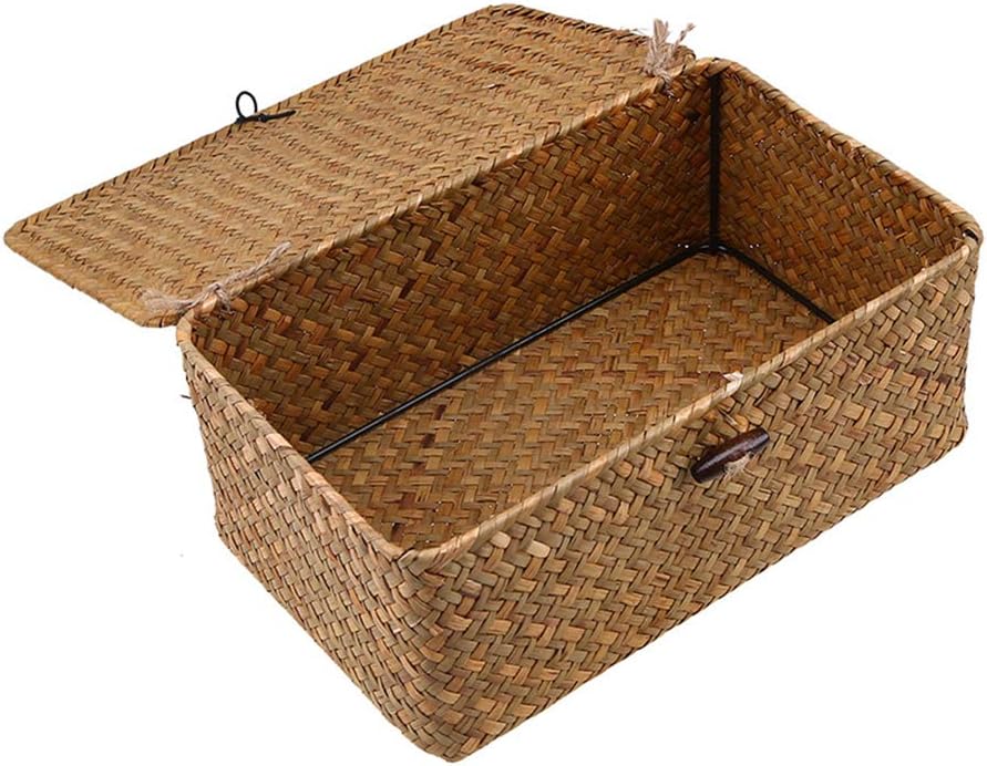 Boîte de rangement en rotin tressé : l'organiseur idéal pour salle de bains, salon et cuisine Optimisez votre espace avec ce panier à linge élégant et pratique en taille M