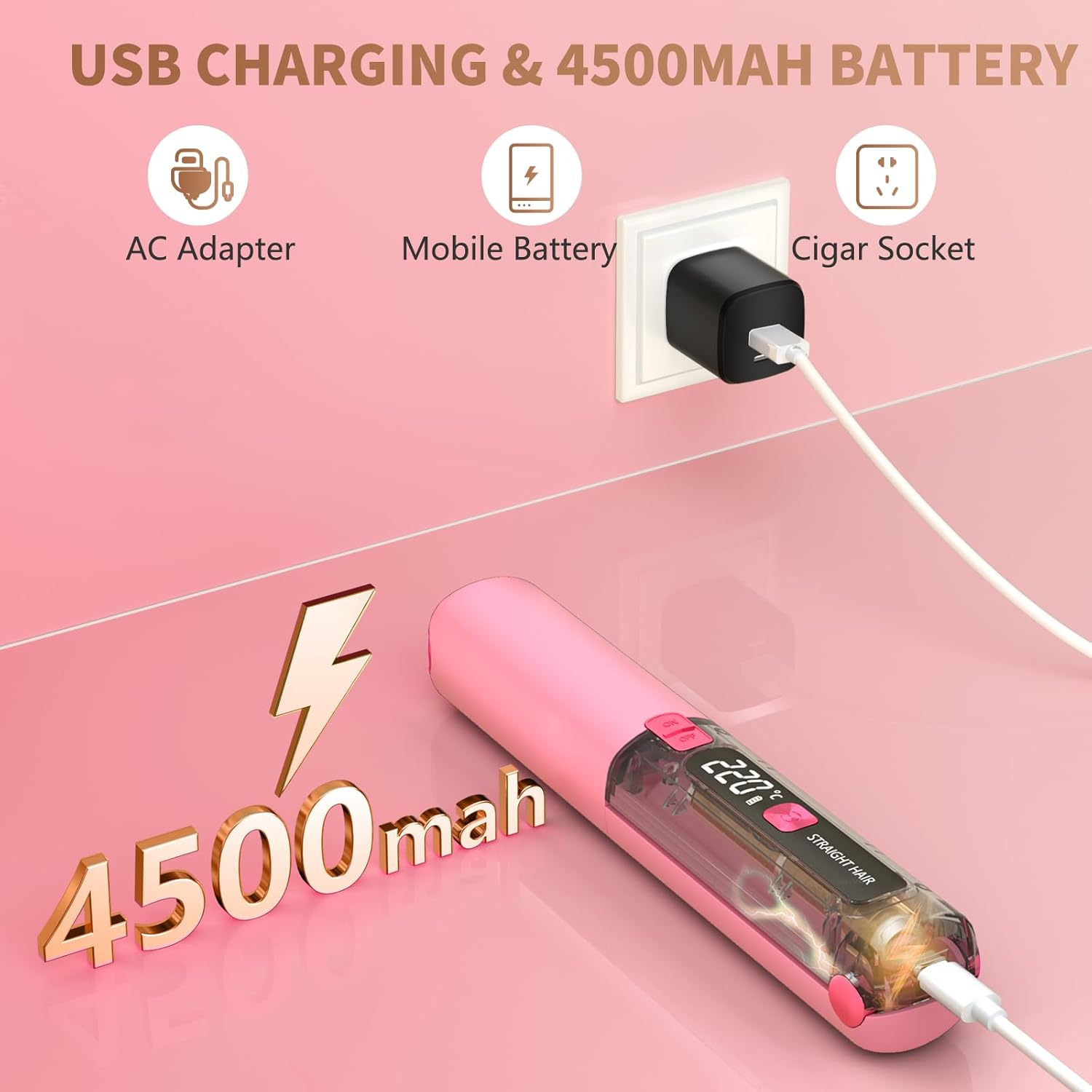 Fer à lisser sans fil : lisseur boucleur 2 en 1 portable pour des cheveux impeccables en voyage – Image 6