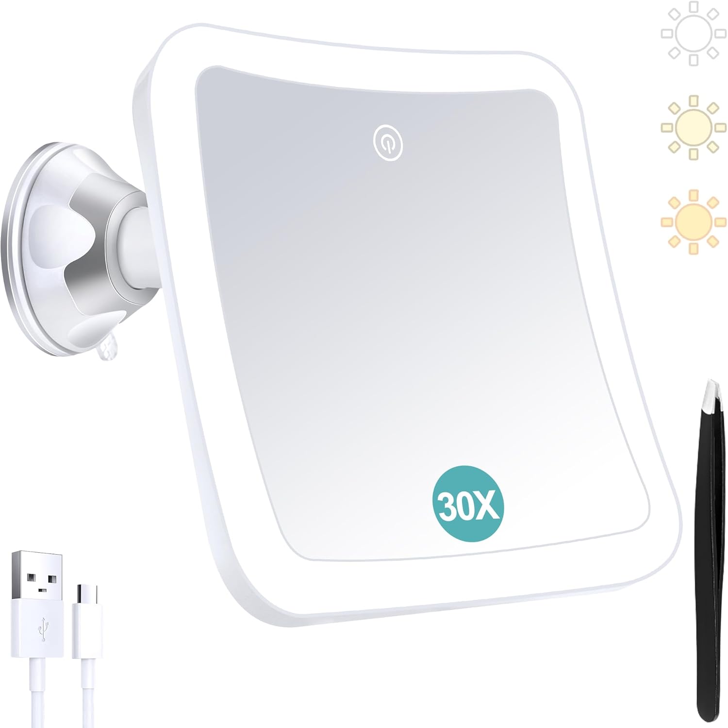 Miroir de maquillage lumineux grossissant 30x : l’accessoire idéal pour une beauté éclatante à la maison et en voyage