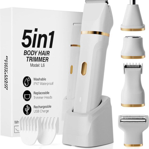 Rasoir électrique femme : épilateur 5-en-1 sec et humide pour un rasage impeccable de tous les poils du corps