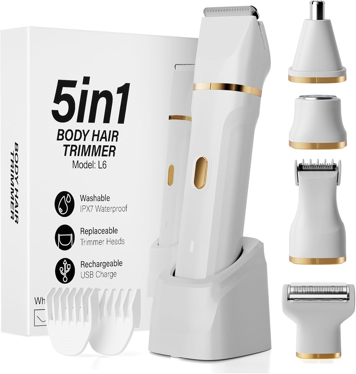 Rasoir électrique femme : épilateur 5-en-1 sec et humide pour un rasage impeccable de tous les poils du corps