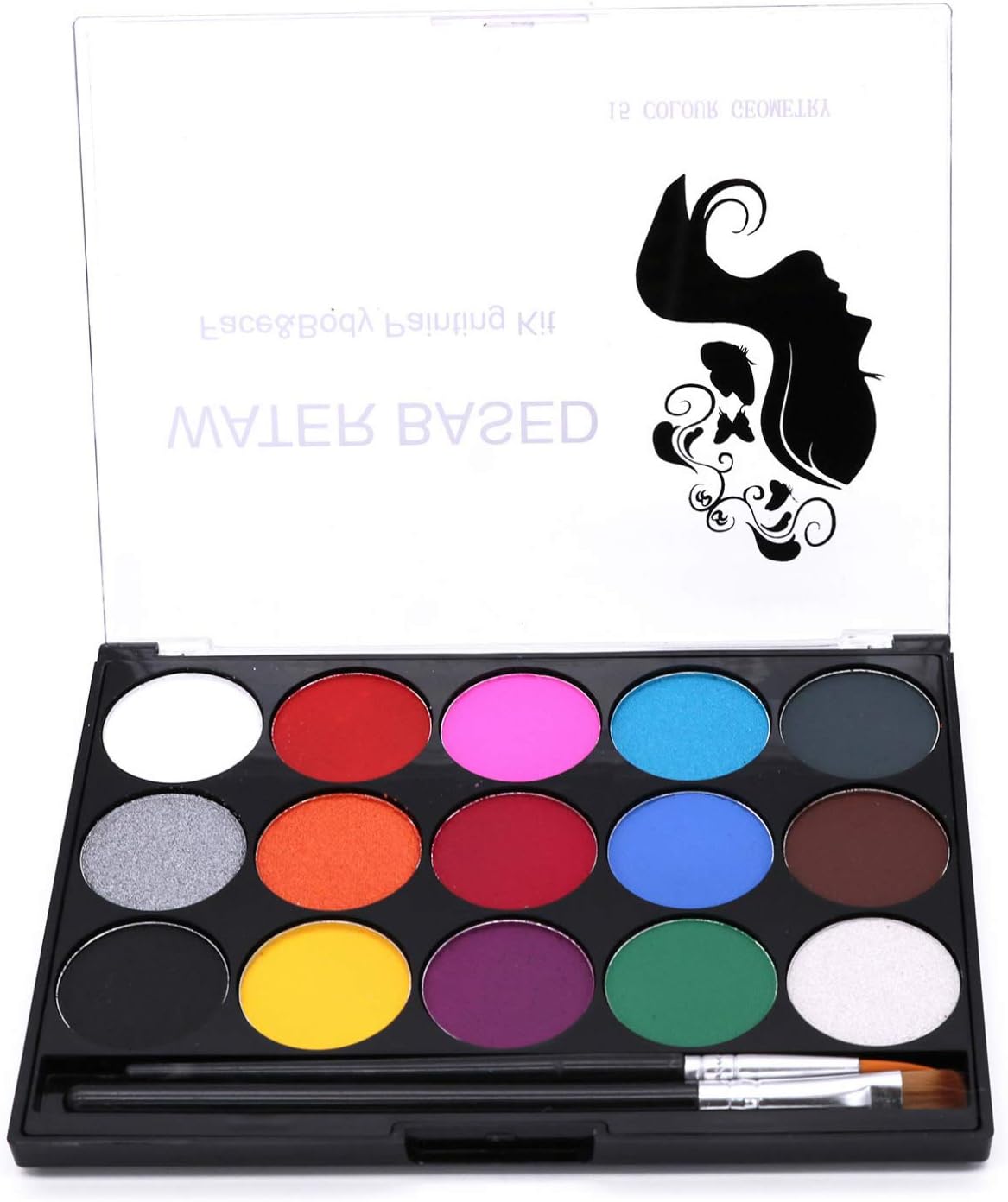 Palette professionnelle de peinture pour le visage : kit non toxique de 15 couleurs pour enfants, idéal pour spectacles, Halloween et cosplay