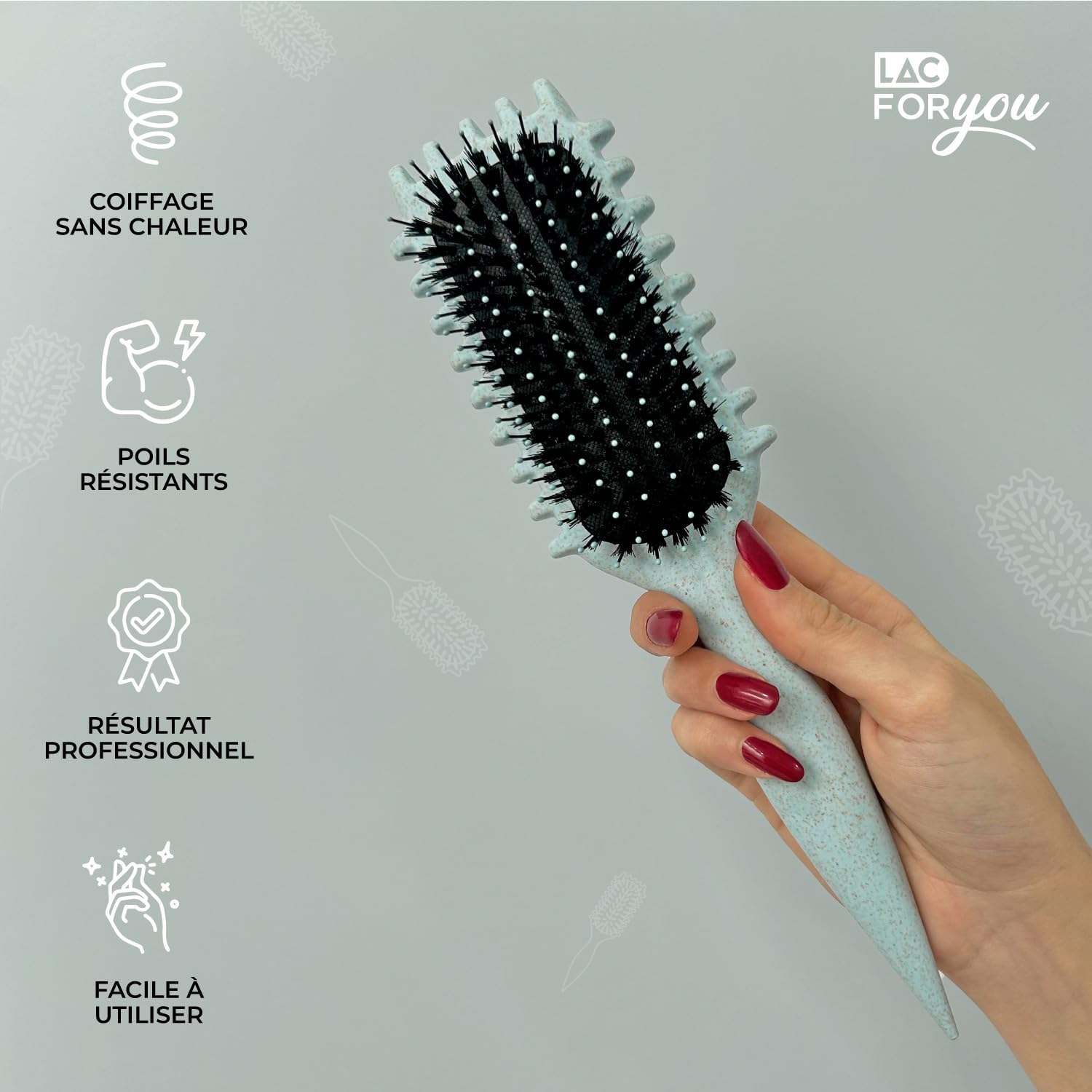 Brosse cheveux bouclés rib : définition parfaite pour boucles rebondies et anti-frizz Pour les cheveux bouclés, une expérience douce et agréable avec sa poignée soft-grip – Image 3