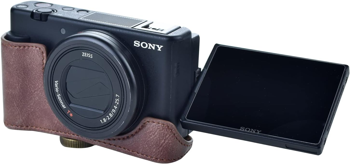 Étui vintage en cuir PU pour appareil photo Sony ZV1 : protection élégante et pratique pour les passionnés de photographie – Image 5