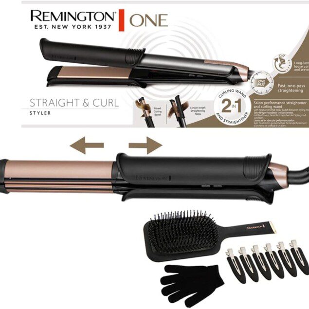 Lisseur et boucleur 2 en 1 pour des coiffures polyvalentes et élégantes  Transformez vos cheveux : lissage parfait ou boucles glamour, tout en un