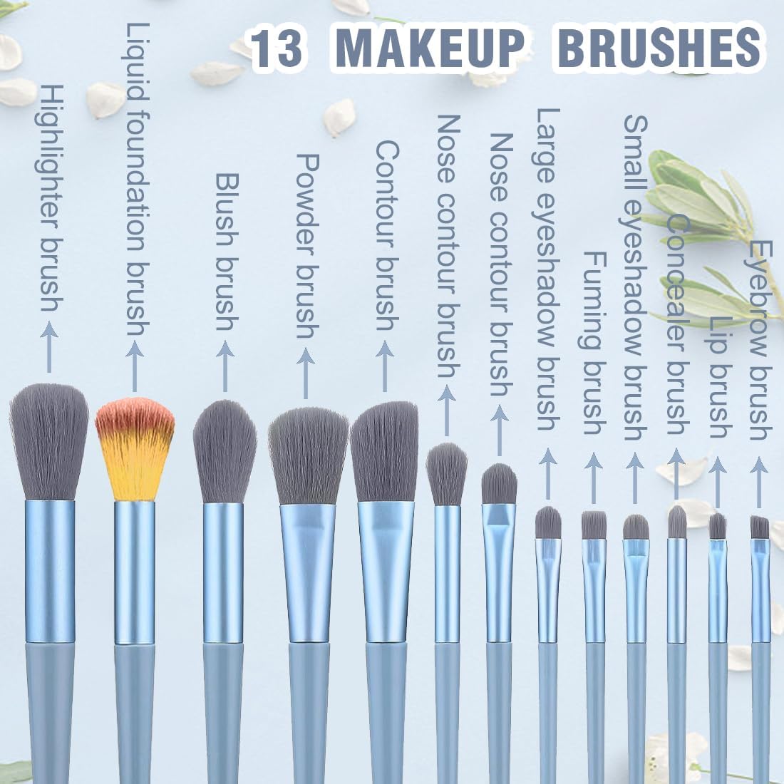 Pinceaux de maquillage professionnels : le set idéal pour les passionnées de beauté Découvrez 13 pinceaux de maquillage avec sac en peluche pour un teint parfait – Image 6