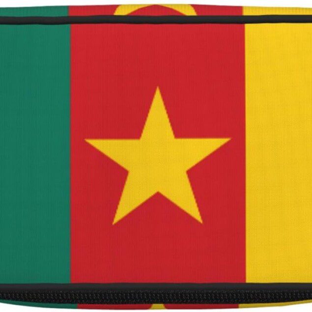 Trousse à crayons imprimée drapeau du Cameroun : un rangement élégant pour les passionnés de papeterie et de beauté