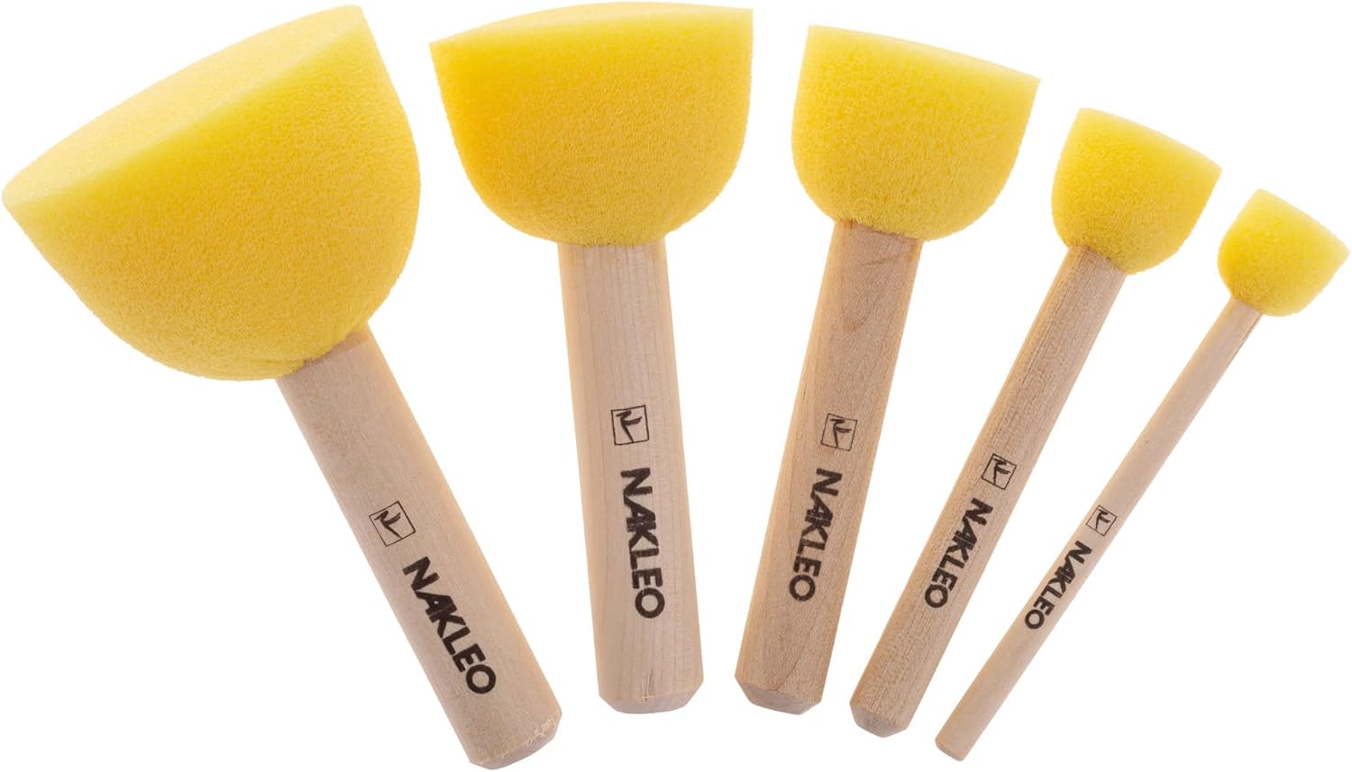 Pinceau mousse pour artistes : lot de 5 pinceaux de qualité pour peinture, pochoir et acrylique – Image 2