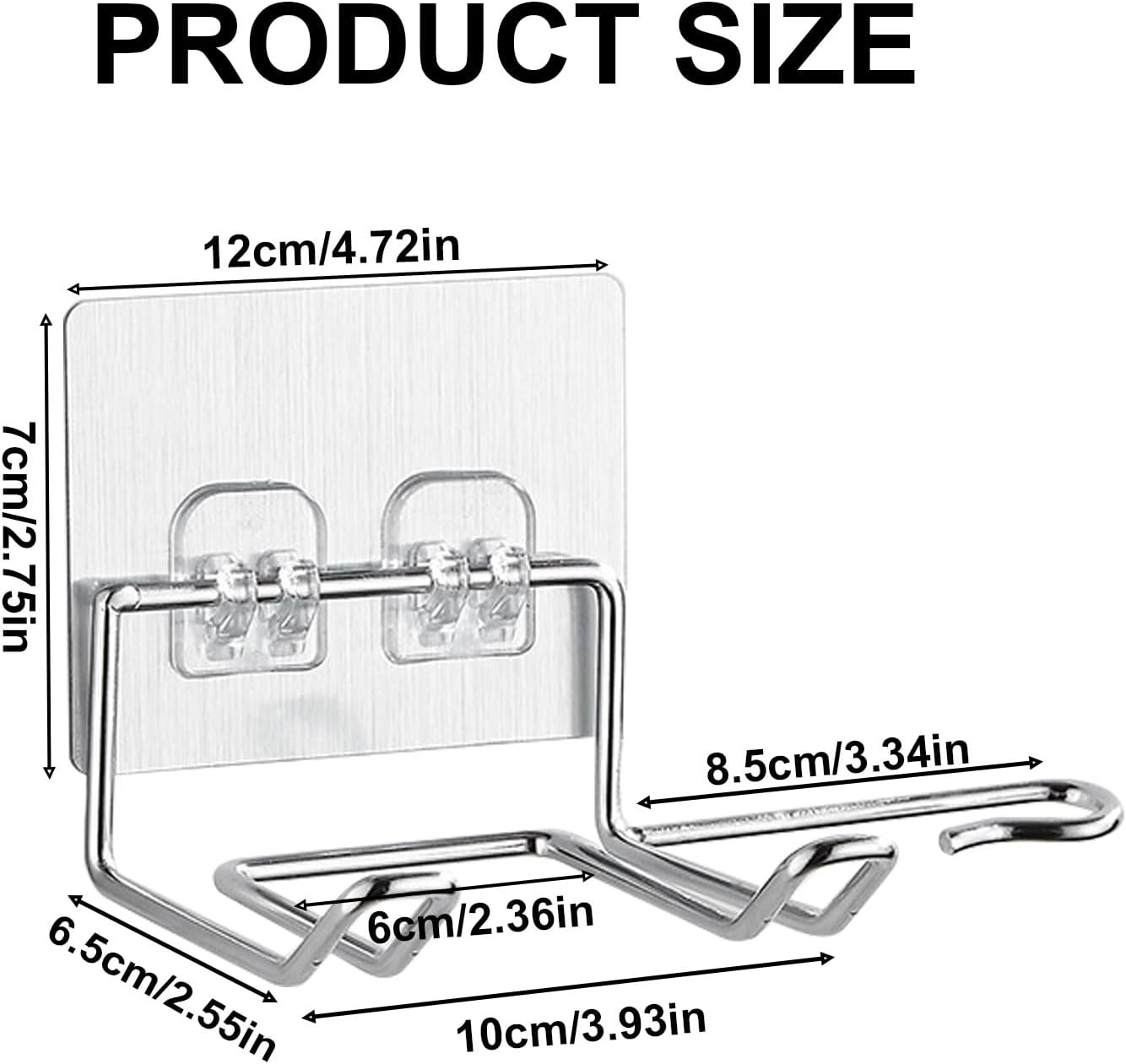 Support mural pour sèche-cheveux en acier inoxydable : pratique et élégant pour chambre à coucher et salle de bain – Image 2