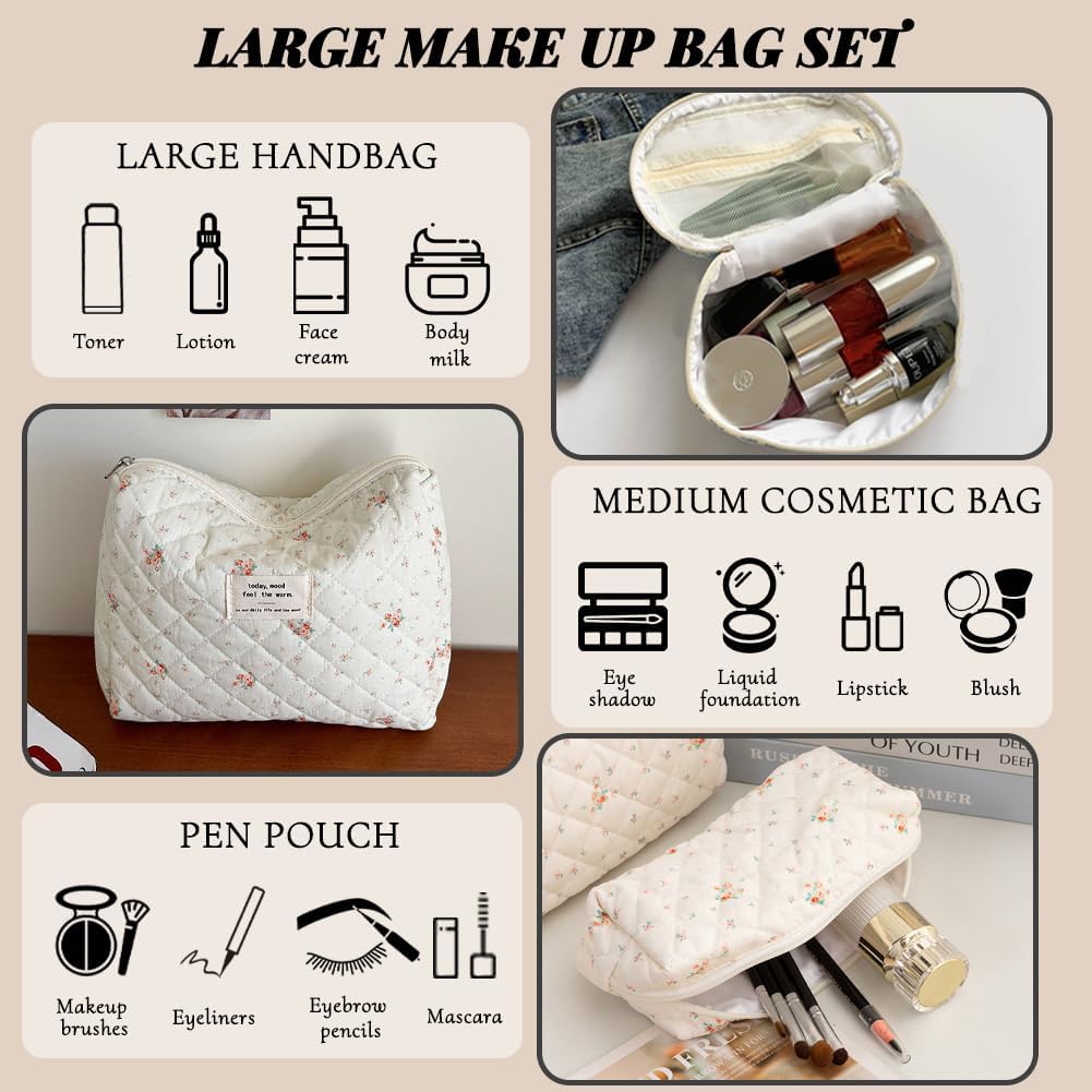 Trousse de Toilette Fleurie : Élégance et Grande Capacité – Image 3