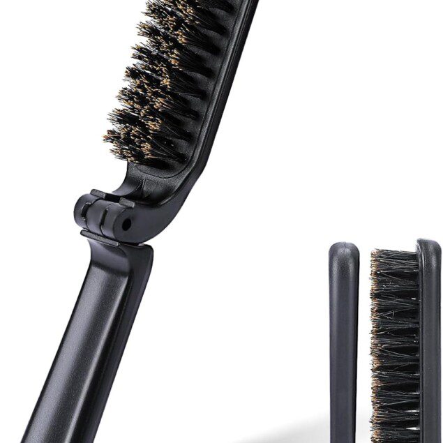 Brosse à cheveux pliable en poils de sanglier : l'outil de coiffure portable idéal pour hommes et femmes en déplacement