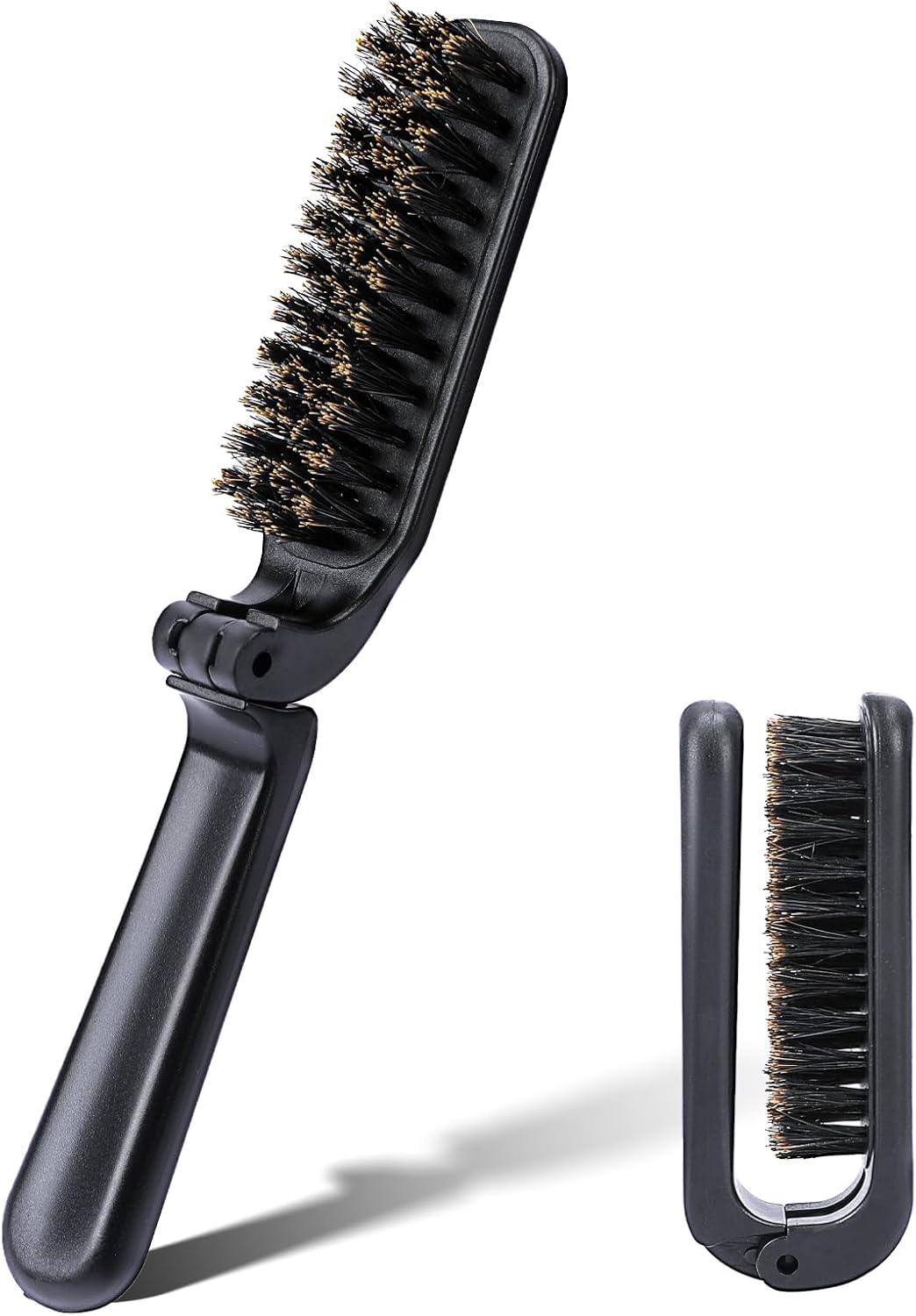 Brosse à cheveux pliable en poils de sanglier : l'outil de coiffure portable idéal pour hommes et femmes en déplacement
