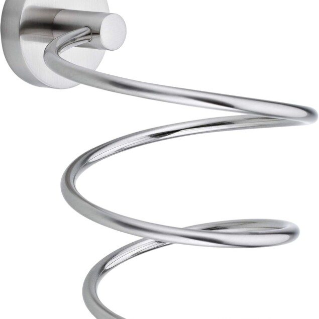 Sèche-cheveux design : support mural en acier inoxydable pour salle de bain moderne