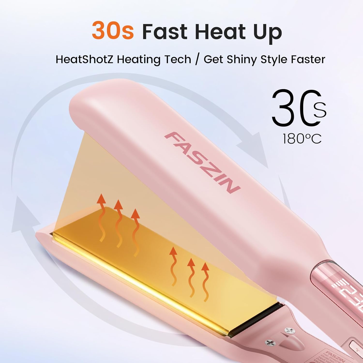 Faszin lisseur cheveux professionnel pour des coiffures impeccables : plaques en titane et chauffage rapide en 30 secondes – Image 3