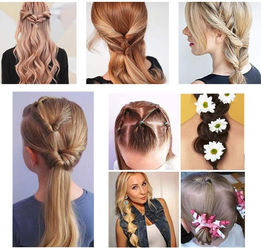 Kit de coiffure DIY : ensemble de 6 accessoires pour femmes et filles, idéal pour créer des tresses élégantes et fleuries – Image 3
