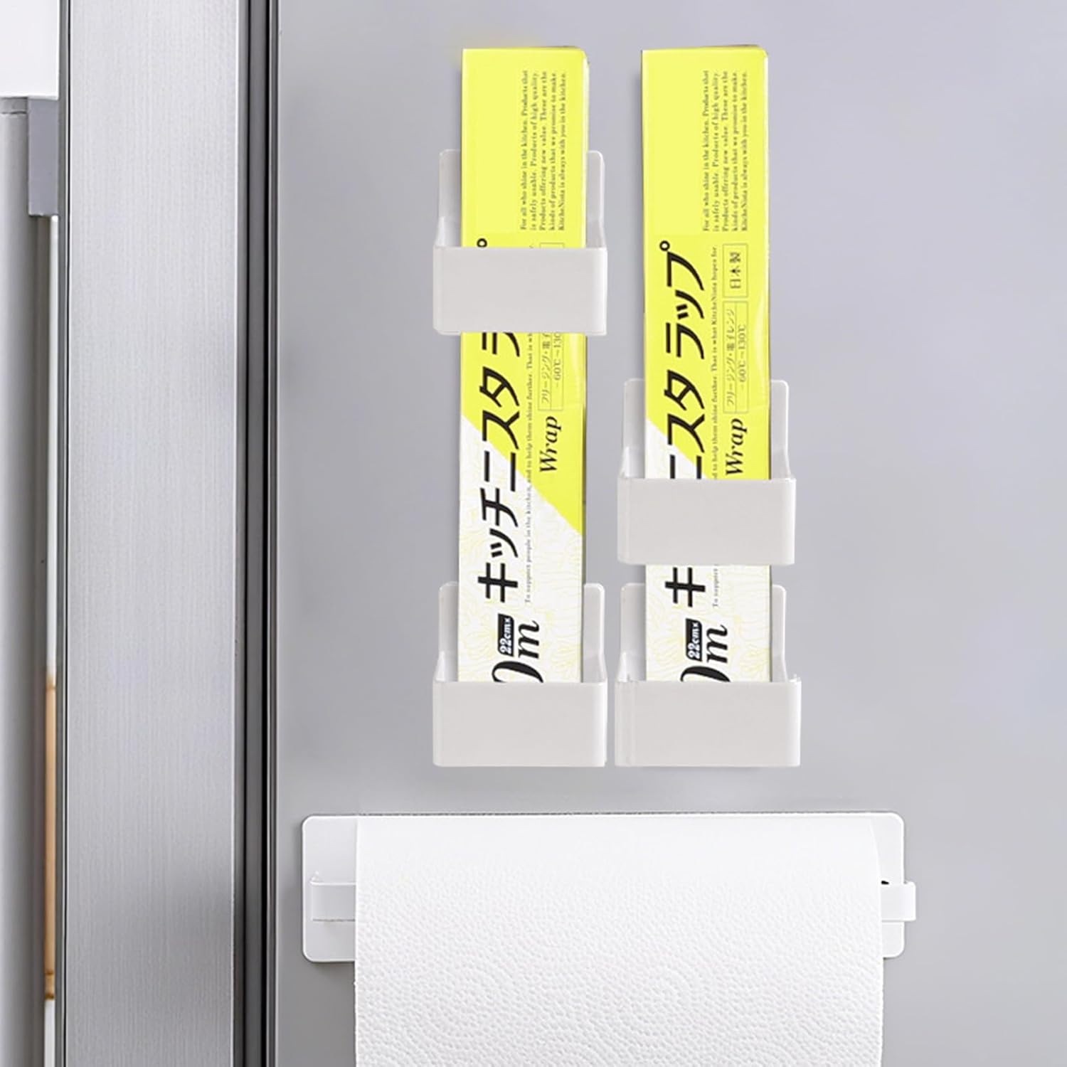 Organisateur de film alimentaire : support mural pratique pour cuisine et salle de bain Étagères adhésives sans perçage pour un rangement élégant et efficace – Image 8