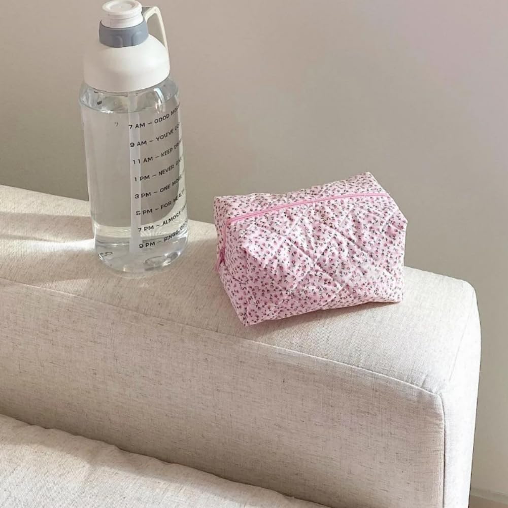 Trousse de maquillage matelassée : grande capacité et style floral pour femmes et filles en voyage – Image 6
