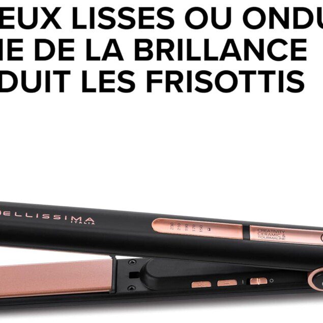 Fer à lisser pour un coiffage lisse ou ondulé : créativité et rapidité avec revêtement céramique et tourmaline