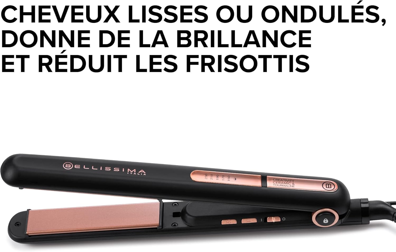 Fer à lisser pour un coiffage lisse ou ondulé : créativité et rapidité avec revêtement céramique et tourmaline