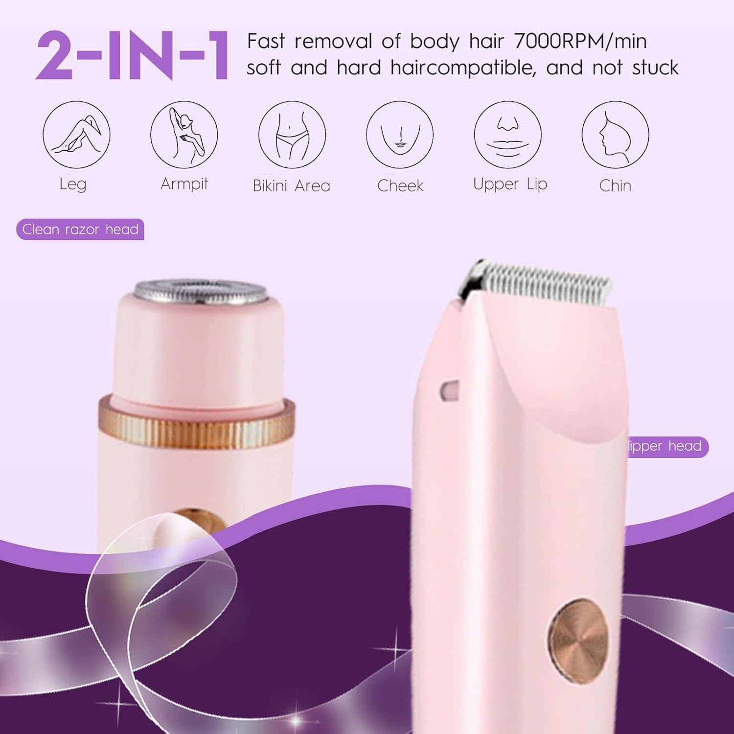 Rasoir Électrique 2 en 1 Waterproof pour Femmes - Précision et Confort – Image 2