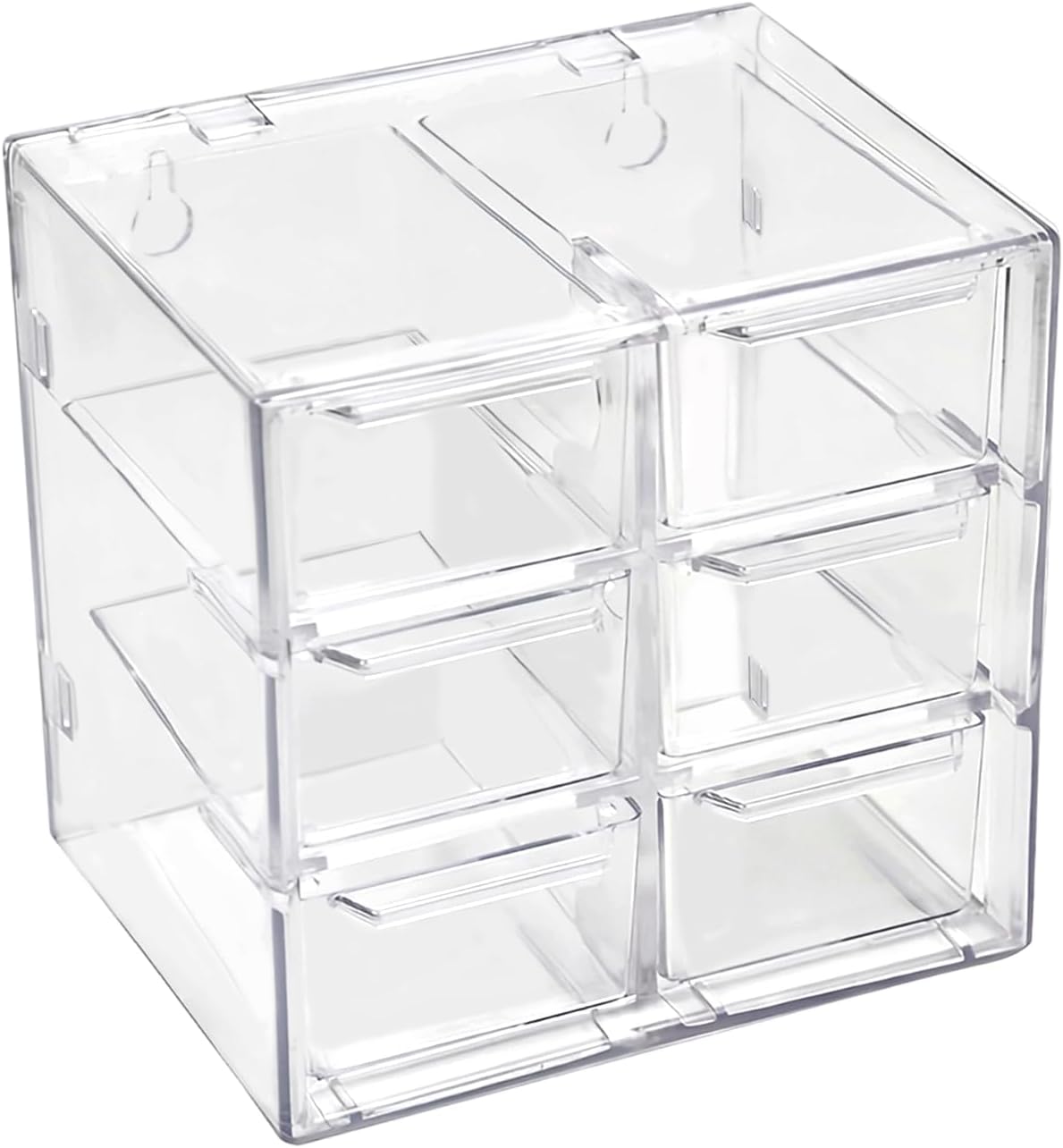Organiseur de maquillage : petits tiroirs transparents pour un rangement élégant des cosmétiques et bijoux