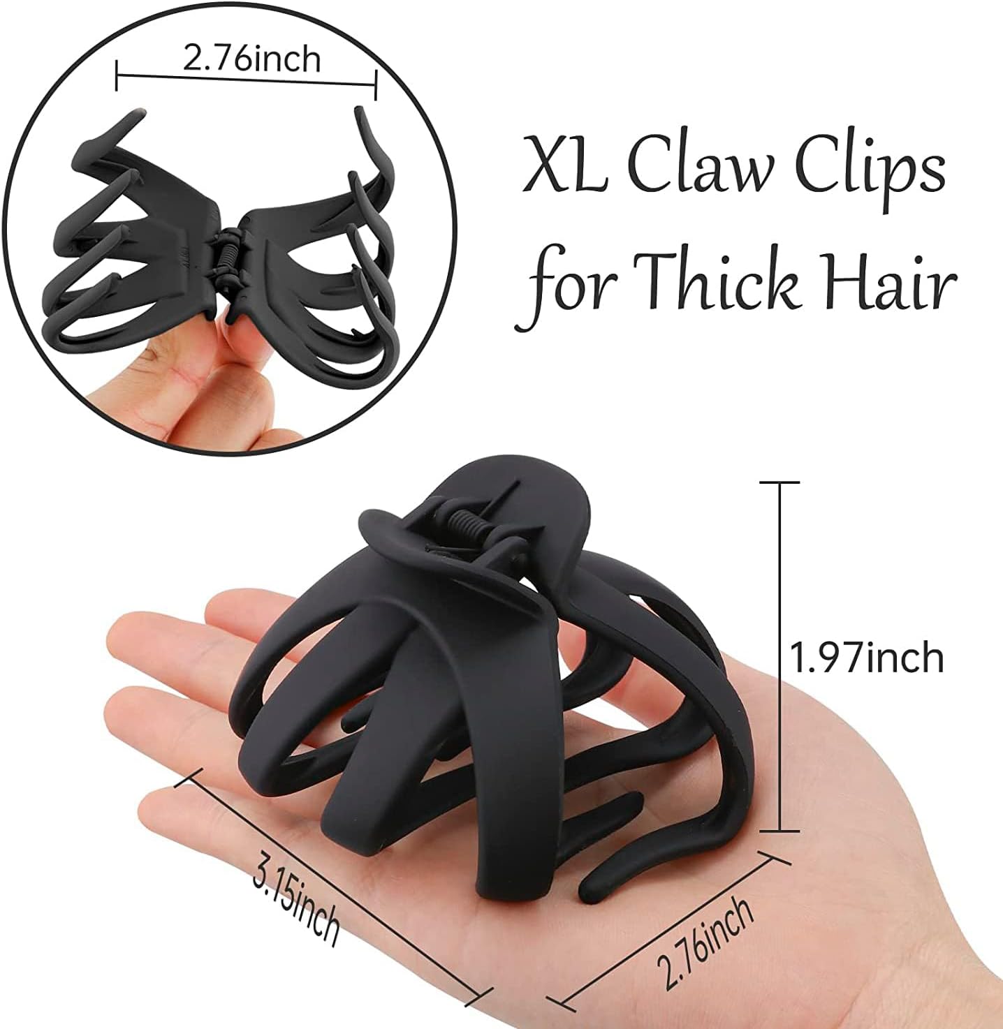 Pinces à cheveux antidérapantes : ensemble de 5 pinces idéales pour les filles aux cheveux longs, épais et bouclés – Image 3