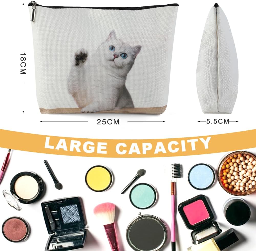 Pochette maquillage adorable : trousse de toilette pour amoureux des chats, idéale en voyage et au quotidien – Image 2