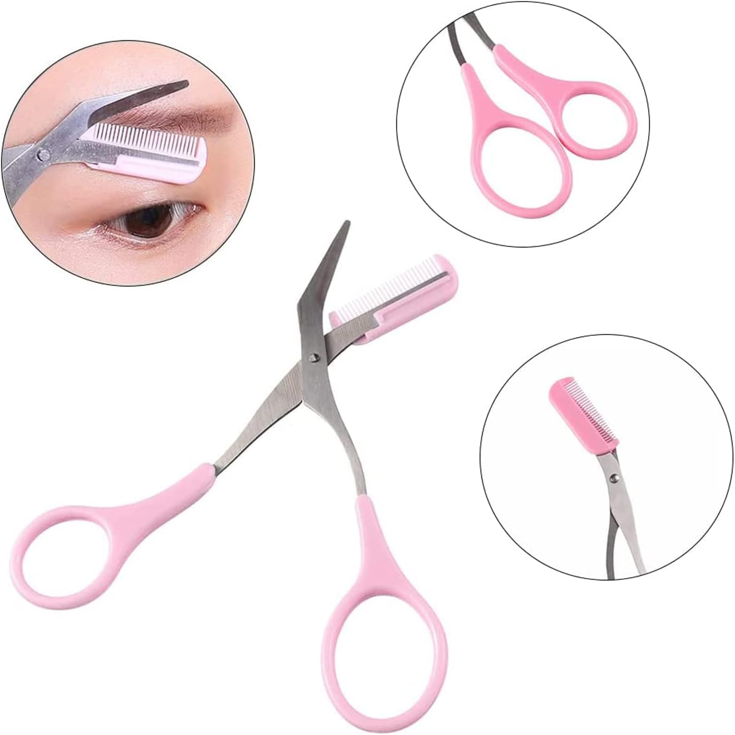 Ciseaux à sourcils : l'outil essentiel pour une mise en beauté parfaite Ciseaux à sourcils avec peigne pour femmes et hommes - Raccourcissez vos sourcils et cils avec élégance – Image 2