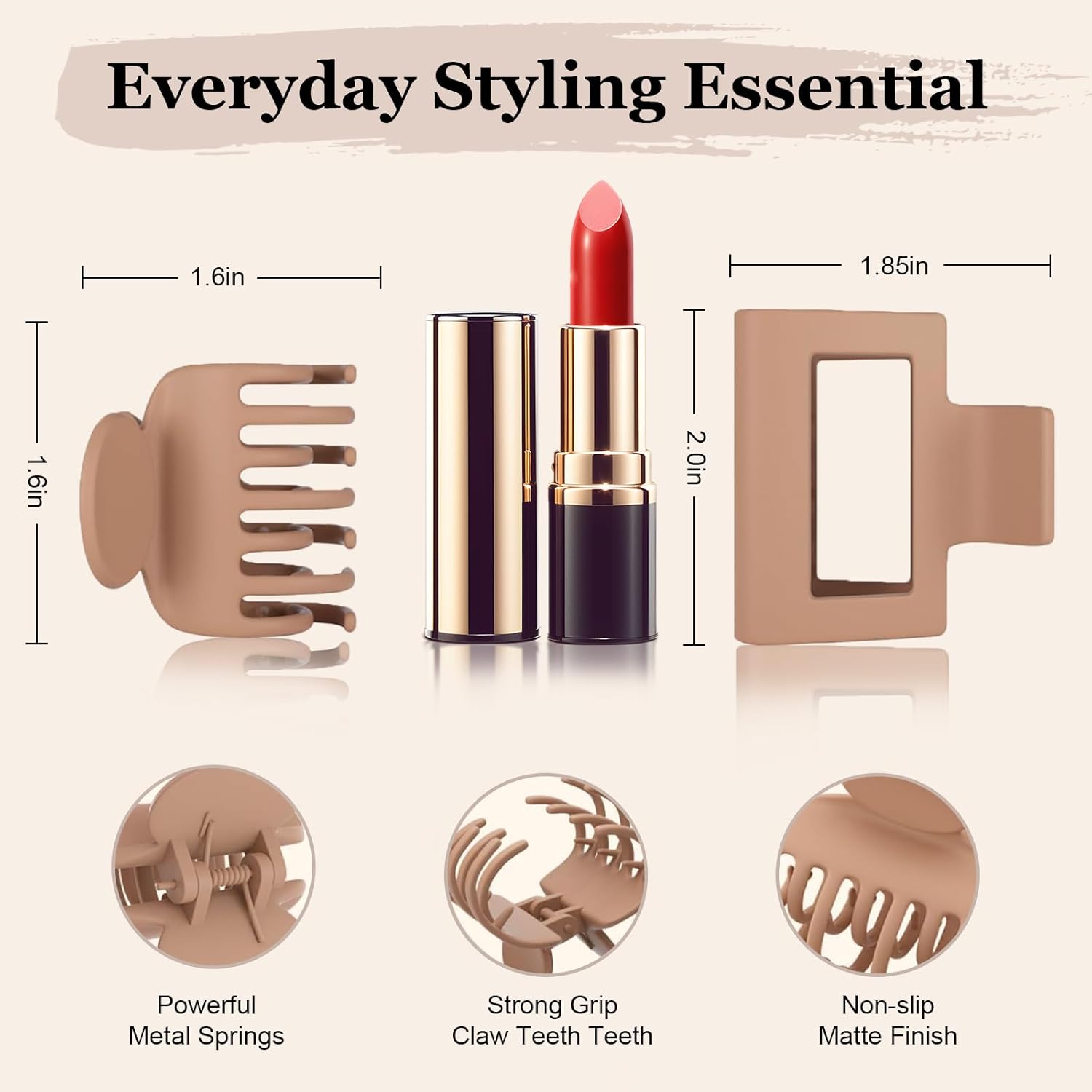 Petites pinces à cheveux rectangulaires pour cheveux fins : élégance et maintien optimal pour la femme moderne – Image 2