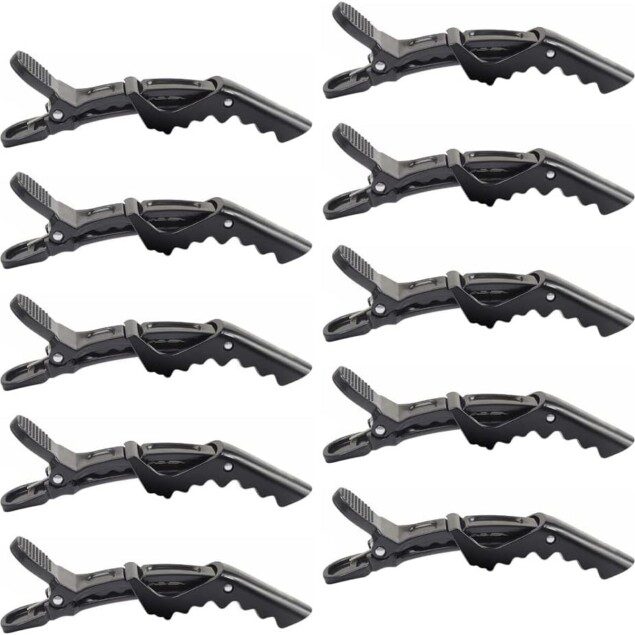 Clips professionnels de sectionnement pour coiffeurs : 10 pièces de pinces à cheveux crocodile pour une coiffure impeccable