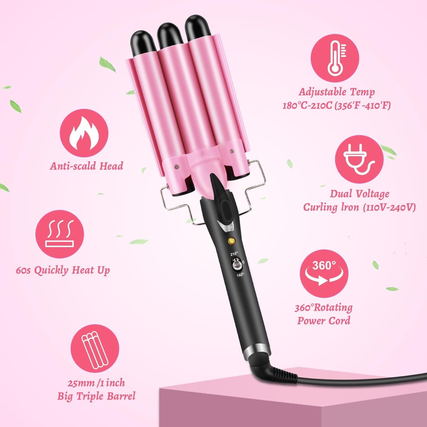 Bigoudi : le fer à friser en céramique pour des vagues glamour et durables Découvrez le Waver Curling Tourmaline Curler, l'outil idéal pour un coiffage élégant et personnalisé, parfait pour les passionnées de coiffure – Image 6