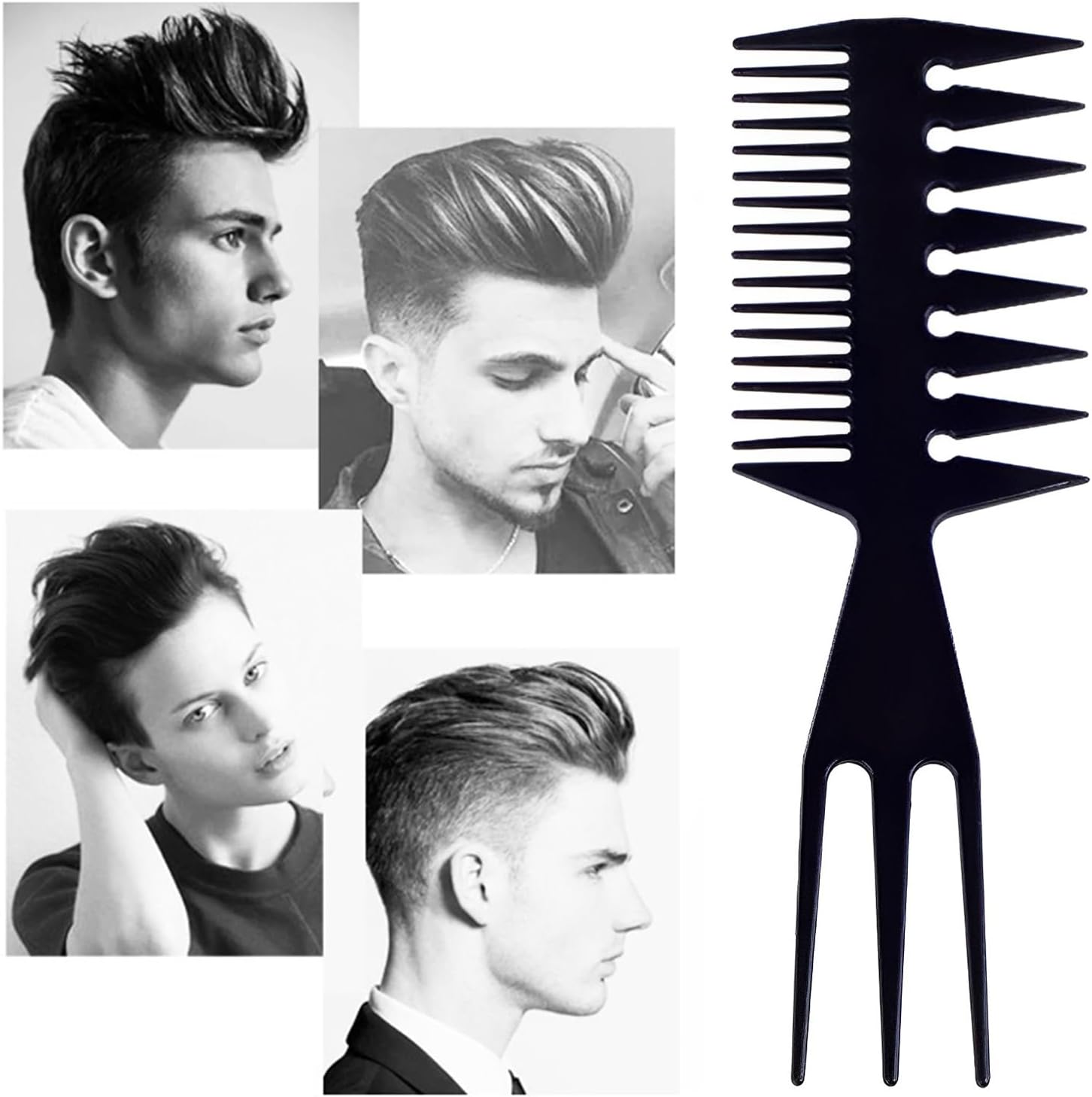 Peigne 3 en 1 pour hommes : l'outil essentiel pour un coiffage élégant et antistatique – Image 2