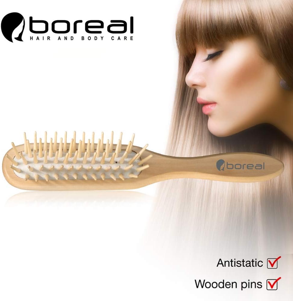 Brosse à cheveux en bois naturel : l'outil antistatique parfait pour des cheveux brillants et démêlés – Image 2