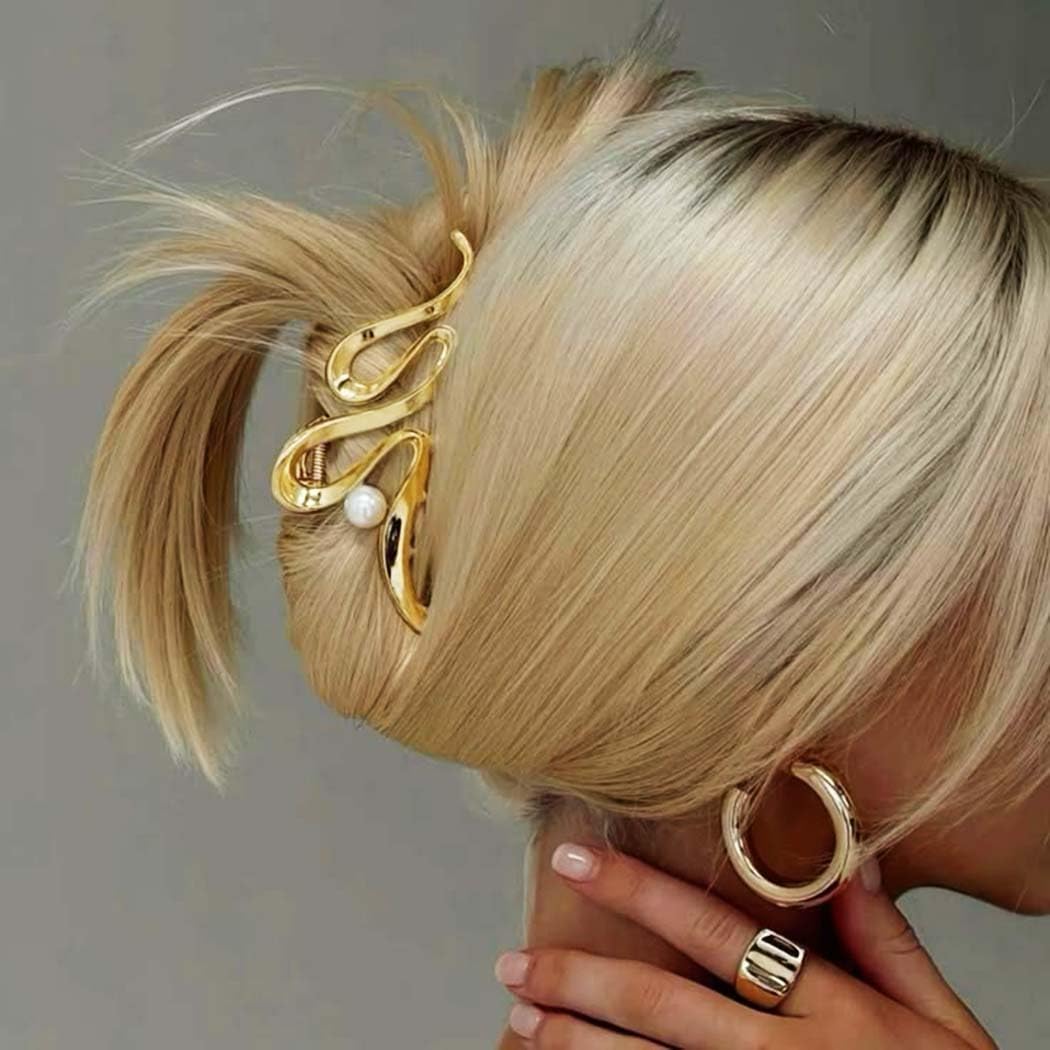 Pinces à cheveux en métal doré avec perles : le lot idéal pour sublimer votre coiffure – Image 7