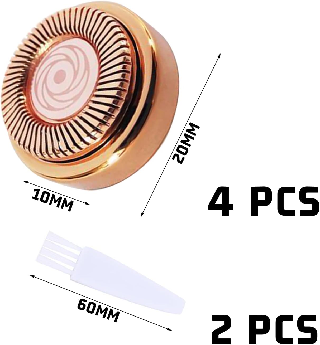 Épilateur facial : 4 têtes de rechange et 2 brosses de nettoyage pour femmes Un outil de remplacement idéal pour des lèvres, menton et joues impeccables – Image 2