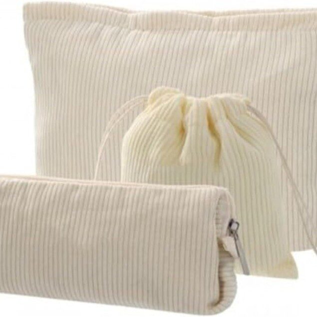3 pièces pochette en velours côtelé : trousse de maquillage élégante pour femmes en voyage
