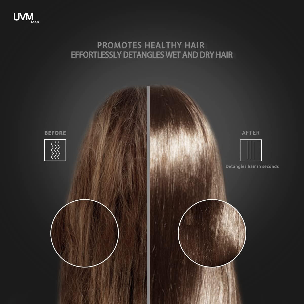 Brosse à cheveux démêlante : l'outil parfait pour femmes, filles et enfants Faites glisser facilement la brosse sur tous types de cheveux mouillés, fins, bouclés, épais et afro – Image 5