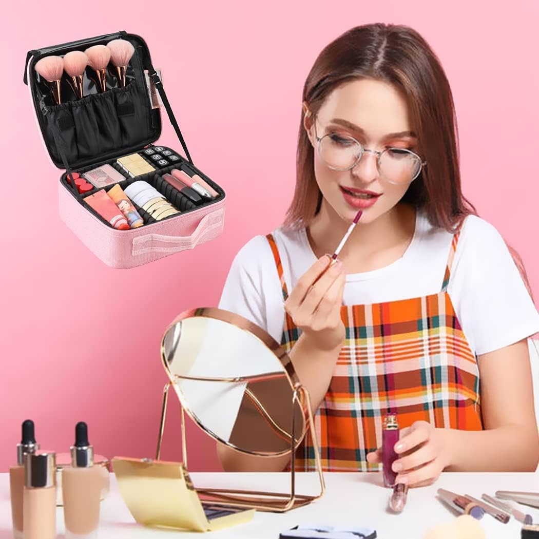 Trousse de maquillage pour femme : mallette de voyage étanche à grande capacité avec compartiments détachables pour un rangement idéal – Image 4