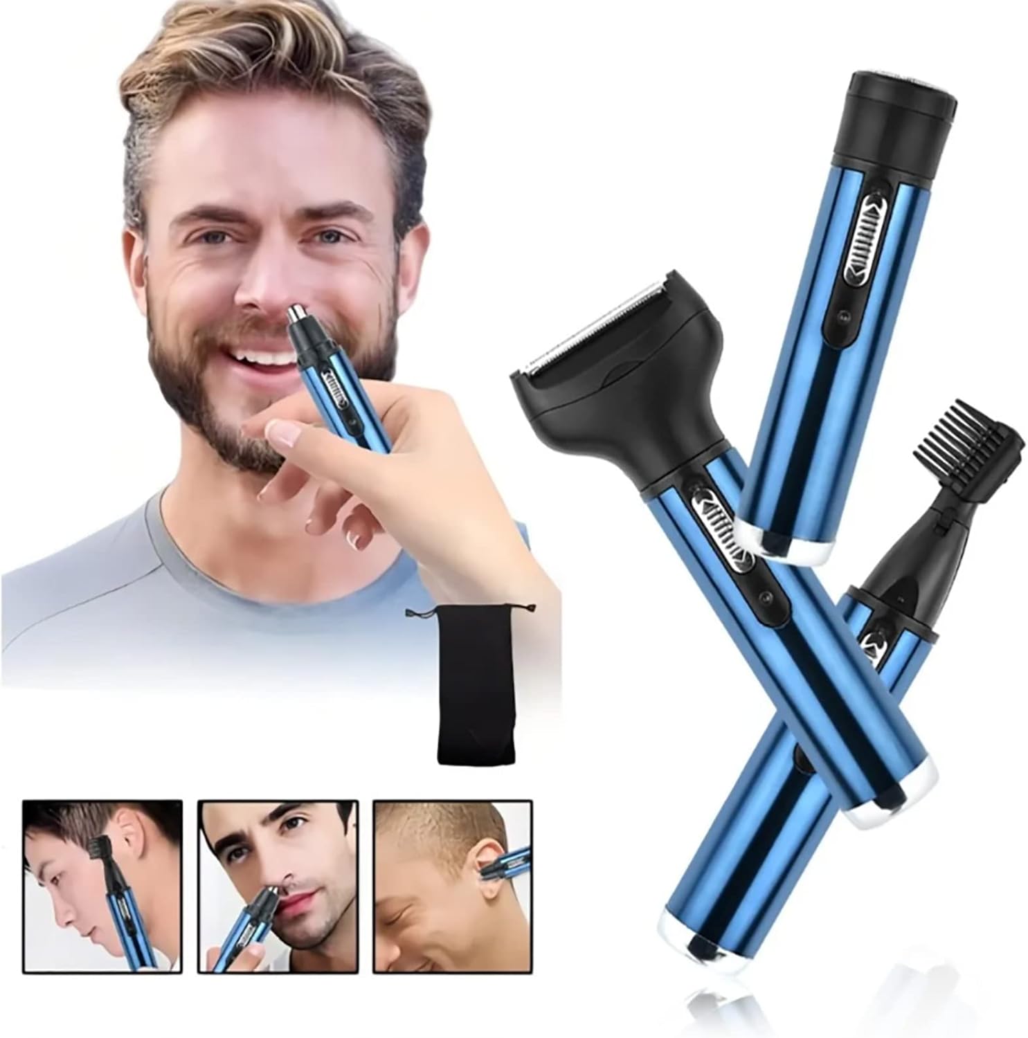 Tondeuse à poils de nez 4 en 1 : un outil rechargeable et portable pour hommes soucieux de leur apparence – Image 3