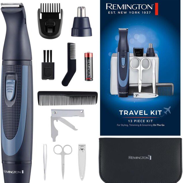 Kit de voyage hygiénique 13 pièces : essentiel pour hommes en déplacement Découvrez notre kit de voyage hygiénique 13 pièces, idéal pour les hommes soucieux de leur apparence. Ce set complet inclut une tondeuse à barbe, des tondeuses pour les poils du nez, des oreilles et des sourcils, ainsi qu'un coupe-ongles. Parfait pour rester impeccable où que vous soyez, il combine praticité et élégance tout en garantissant une hygiène irréprochable.