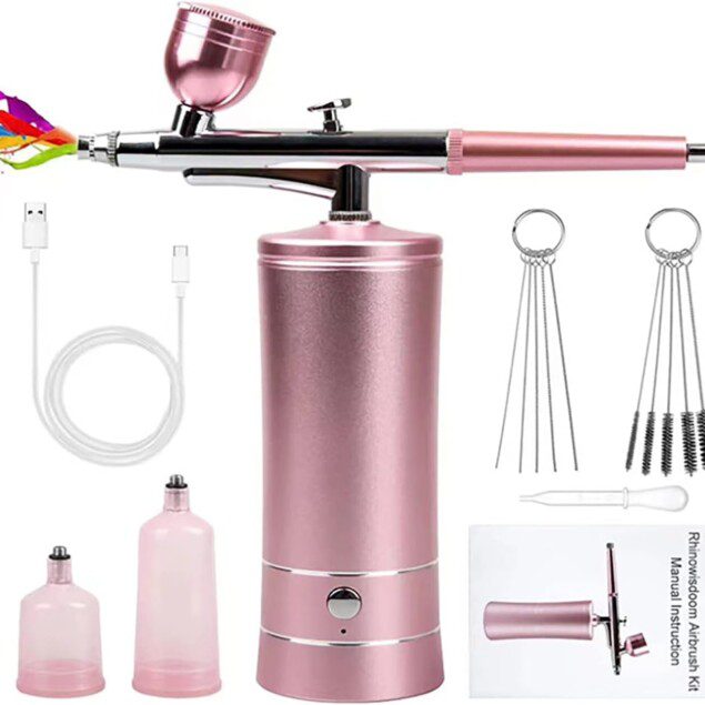 Kit aérographe portable sans fil pour maquillage et décoration : libérez votre créativité avec le RoseFlower