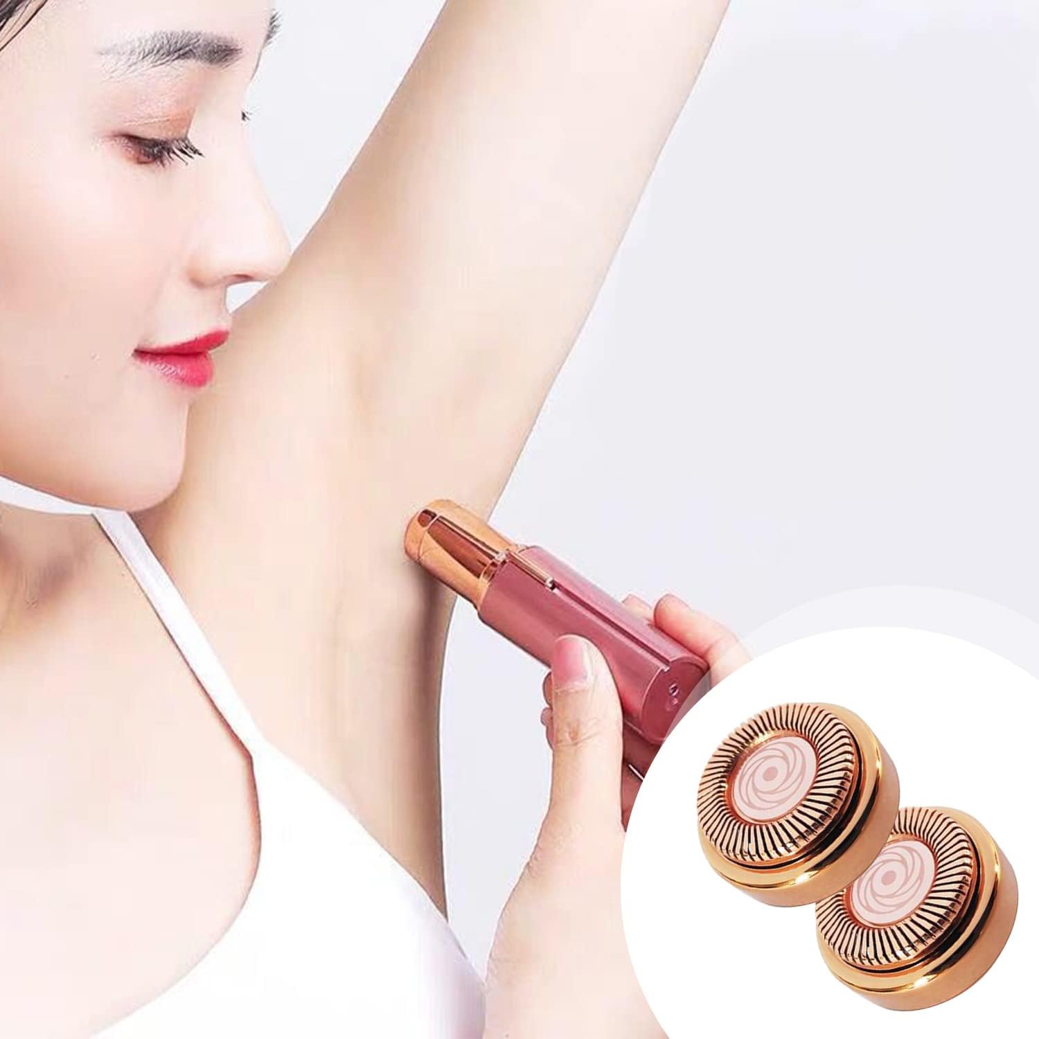 Épilateur facial : 4 têtes de rechange et 2 brosses de nettoyage pour femmes Un outil de remplacement idéal pour des lèvres, menton et joues impeccables – Image 6