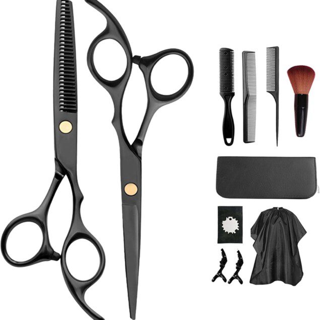 Ciseaux de coiffure professionnels en acier inoxydable : ensemble complet de 11 pièces pour salons et particuliers