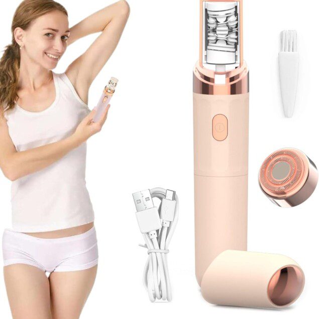 Epilateur visage 2 en 1 : pour une épilation précise et douce des sourcils, lèvres, bikini et bras