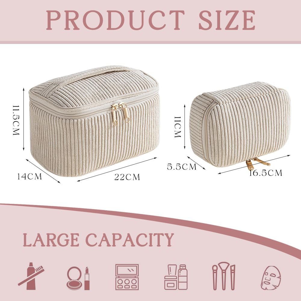Kytpyi pochette maquillage : élégante trousse de voyage pour les passionnées de beauté Découvrez notre trousse de maquillage en velours côtelé, parfaite pour organiser vos essentiels et briller lors de vos sorties. – Image 5