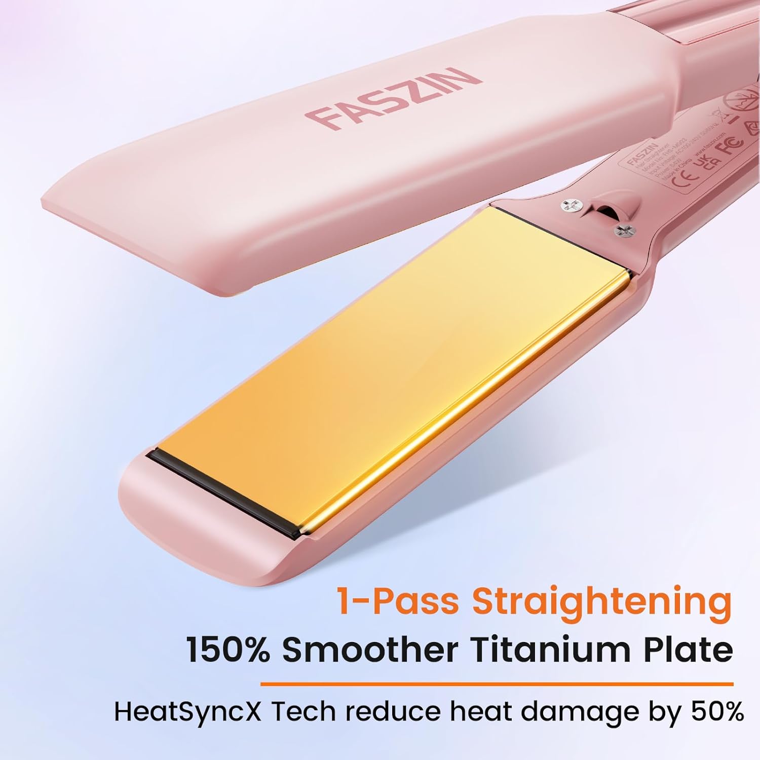 Faszin lisseur cheveux professionnel pour des coiffures impeccables : plaques en titane et chauffage rapide en 30 secondes – Image 2